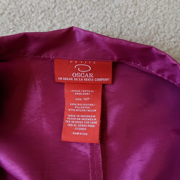 Oscar an Oscar de la Renta company fuchsia blouse size 16p - Picture 7 of 10